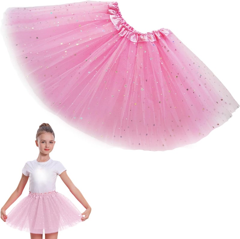 WINROLA Girls Stars Sequins Tutu Skirt Princess Ballet Dance Tutu Dress 3 Layered Halloween Christmas Tutu - Image 1